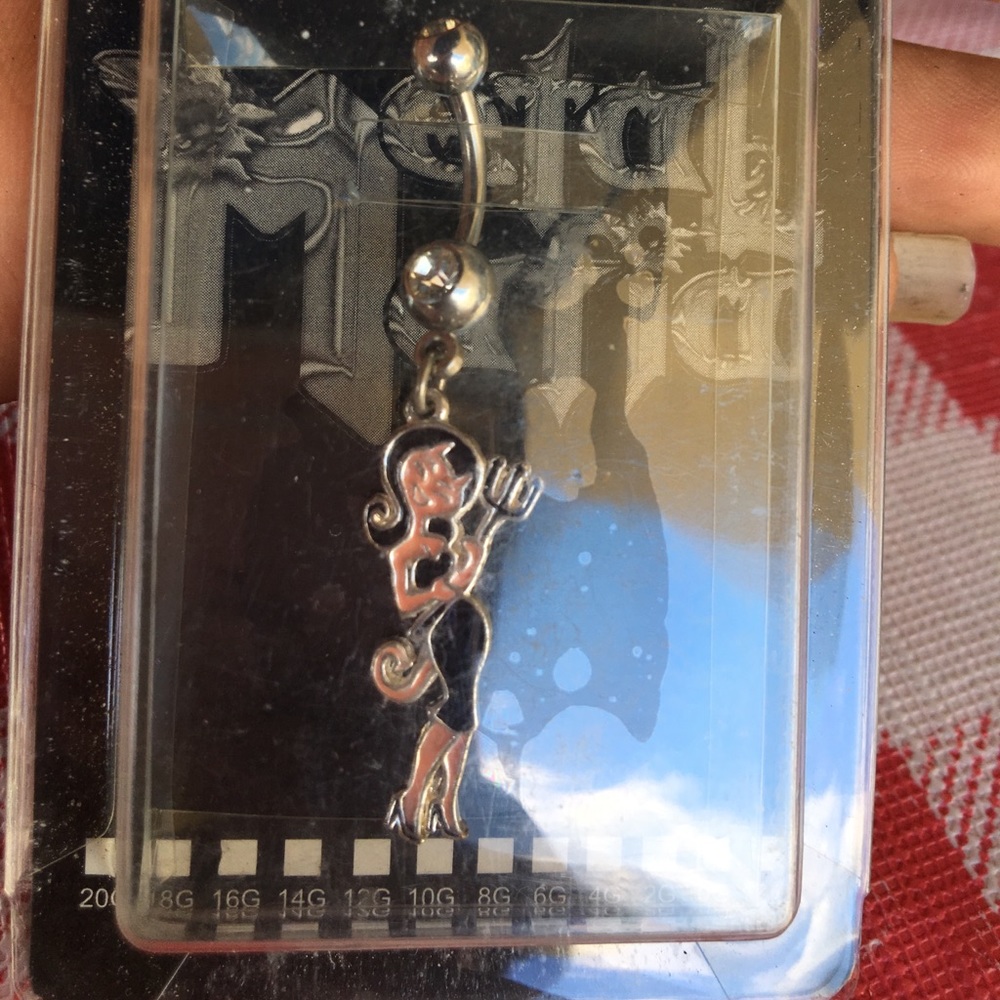Lady devil belly button ring